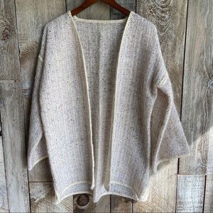 Hand Woven Tweed Alpaca Fiber Boxy Cardigan szM